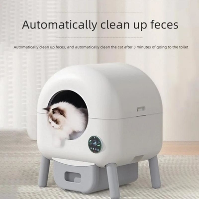 Large Capacity Automatic Pet Litter 550MM Safe Self Cleaning Litter Box PP ABS