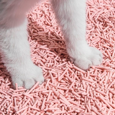 Buy Natural Plant Biodegradable Peach Cat Litter Stripe Shape Multi Flavor Fast Clumping online manufacture