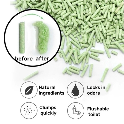 Buy Sustainable Tea Potty Cat Litter Easy Scooping Green Tea Litter Plant Based 0.2cm online manufacture