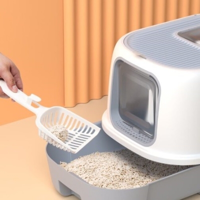 Buy Anti Splashing Plastic Cat Litter House White Top Entry Litter Box With Drawer online manufacture