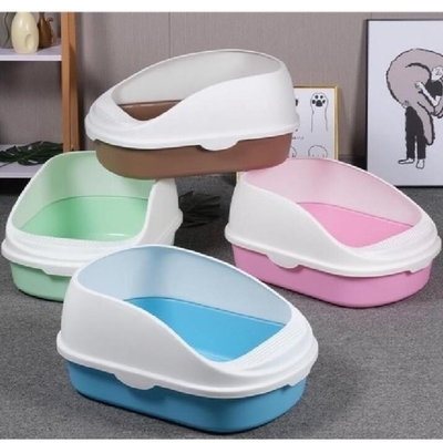 Buy Opening Modern Cat Litter Box Easy Clean Plastic Cat Box White Coffee online manufacture