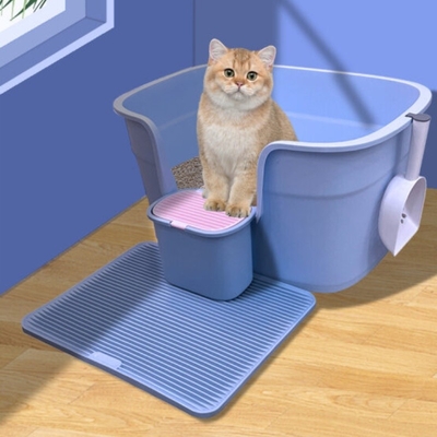 Buy Plastic Basin Cat Toilet Box Eco Friendly Splash Proof Open Litter Box online manufacture