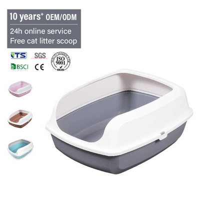Buy Brown Semi Enclosed Cat Litter Box Anti Splashing 56cm Cat Toilet Box 1160g online manufacture