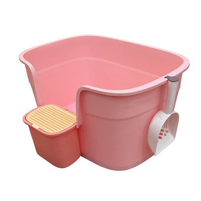 Buy Pet Semi Enclosed Cat Litter Box PP Plastic Biodegradable Cat Litter Box online manufacture